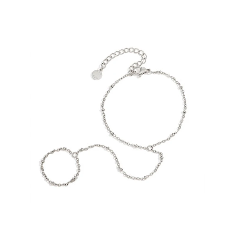 Steel Dotted Connected Ring Bracelet