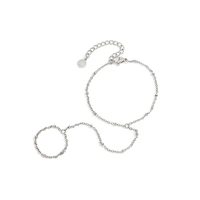 Steel Dotted Connected Ring Bracelet
