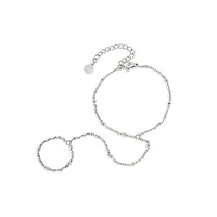 Steel Dotted Connected Ring Bracelet