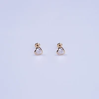 Heart Gem Studs
