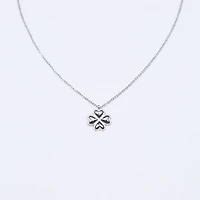 Steel Four Leaf Clover Necklace