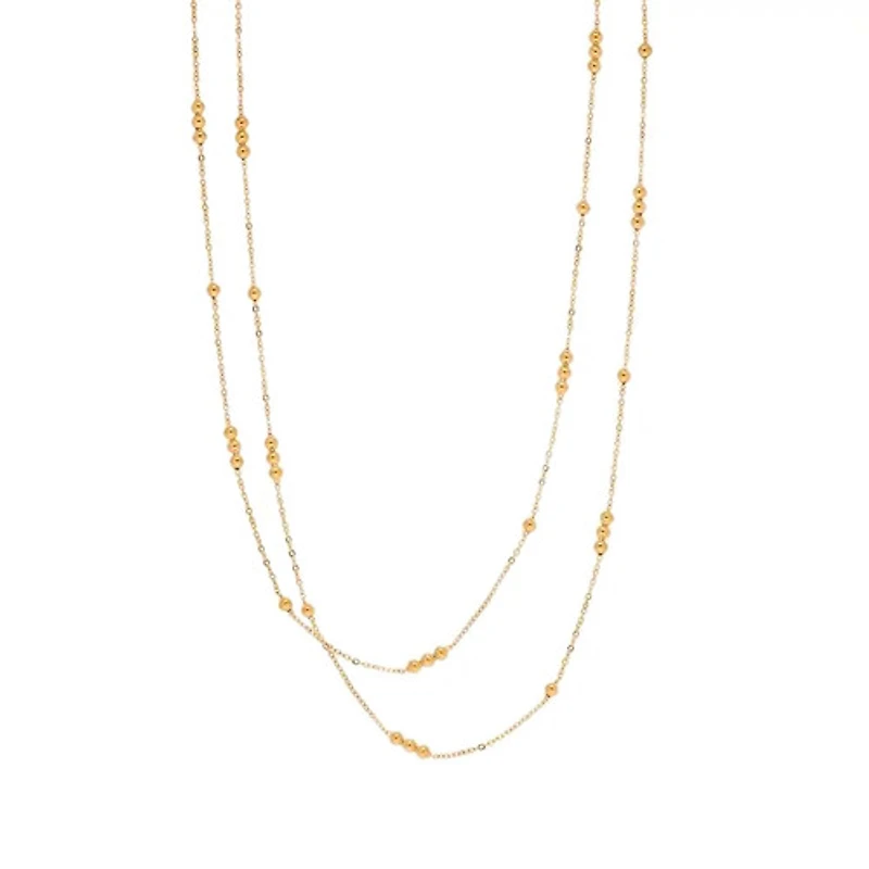 Thin Beaded Dual Layer Necklace