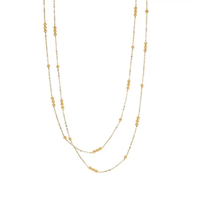 Thin Beaded Dual Layer Necklace