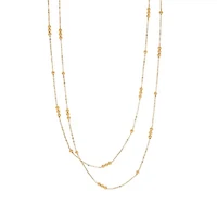 Thin Beaded Dual Layer Necklace