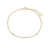 14k Solid Gold Tri Topaz Bracelet