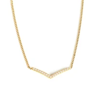 Paved Wishbone Necklace
