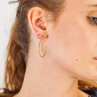 Medium Woven Thin Hoops