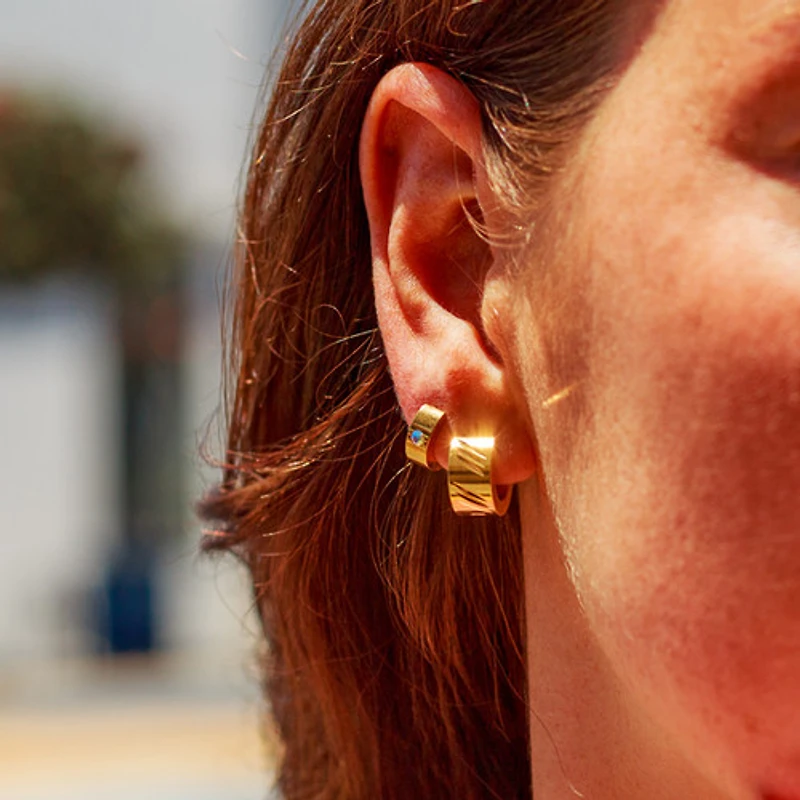 Chunky Half Patterned Hoops