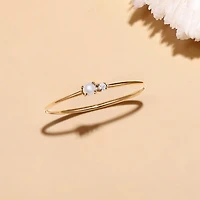 Pearl Diamond Twins Ring