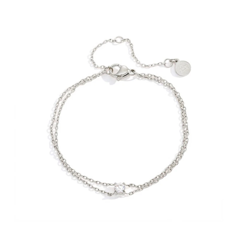 Steel Dual Layer Gem Bracelet