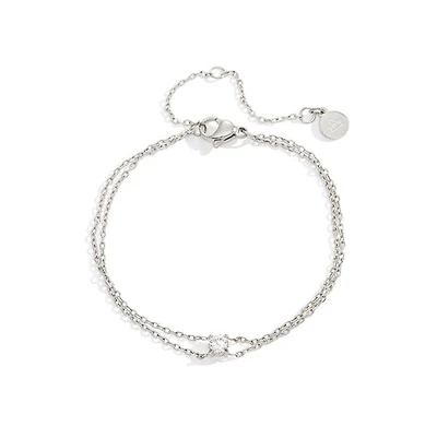 Steel Dual Layer Gem Bracelet