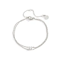 Steel Dual Layer Gem Bracelet