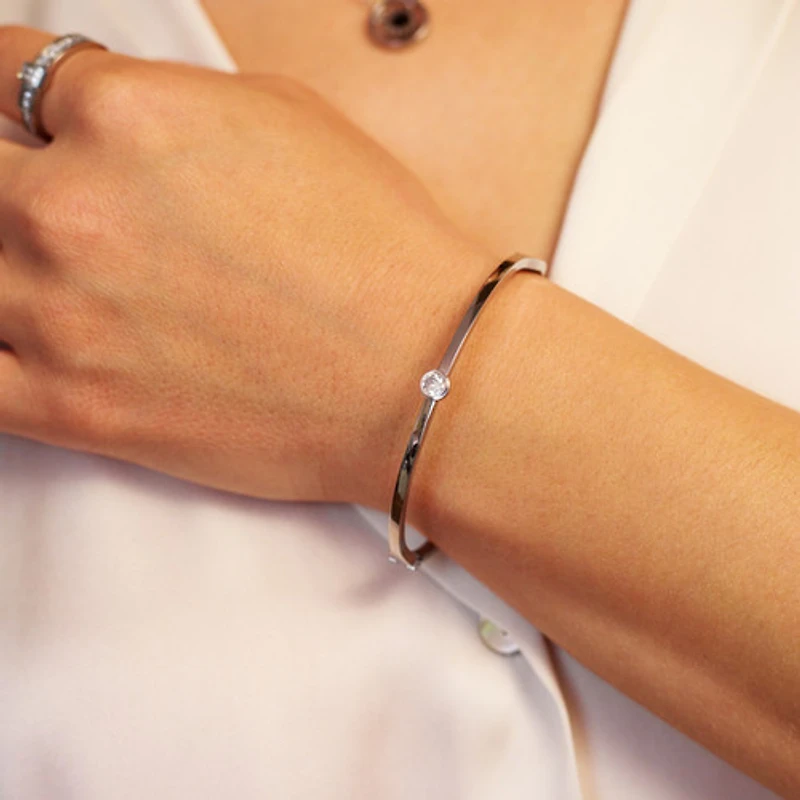 Steel Single Gem Bangle