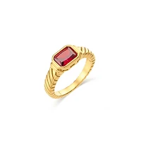 Rectangular Red Gem Ring