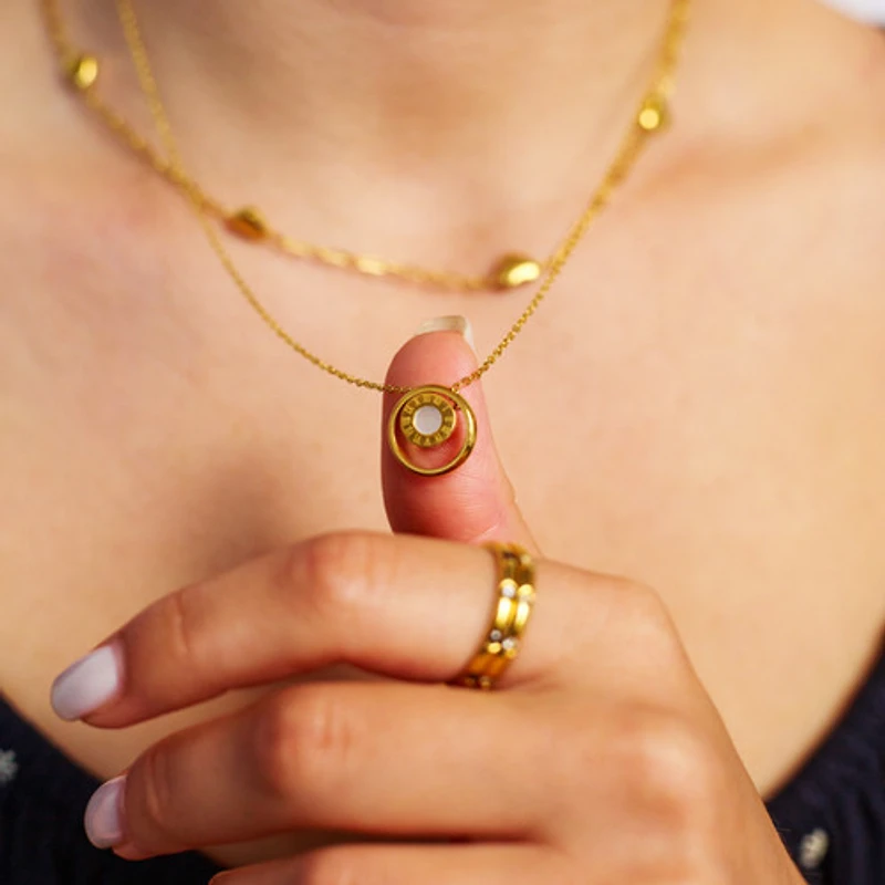 Roman Clock Necklace