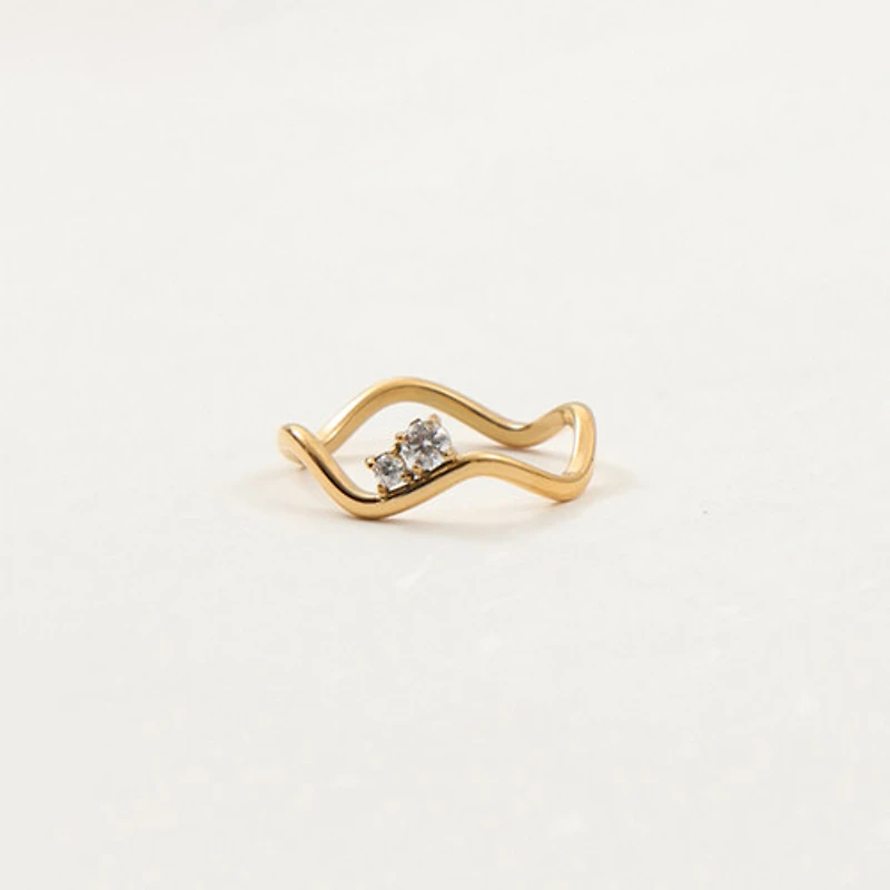 Dual Gem Wave Ring