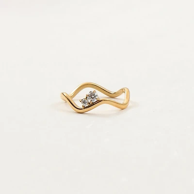 Dual Gem Wave Ring