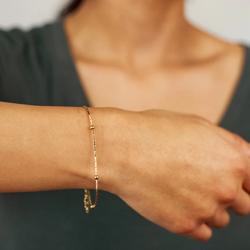 Thin Dotted Cable Chain Bracelet
