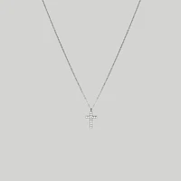 Steel Gemmed Cross Necklace