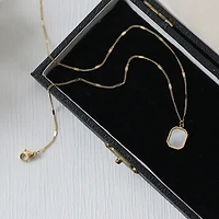Rectangular Shell Pendant Necklace
