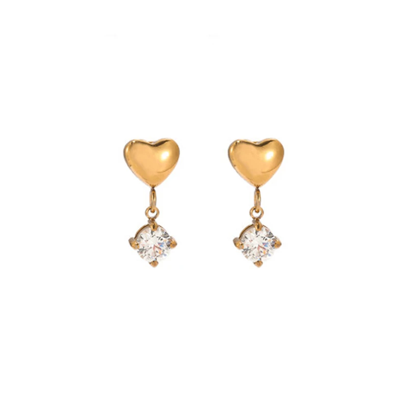 Heart Gem Studs