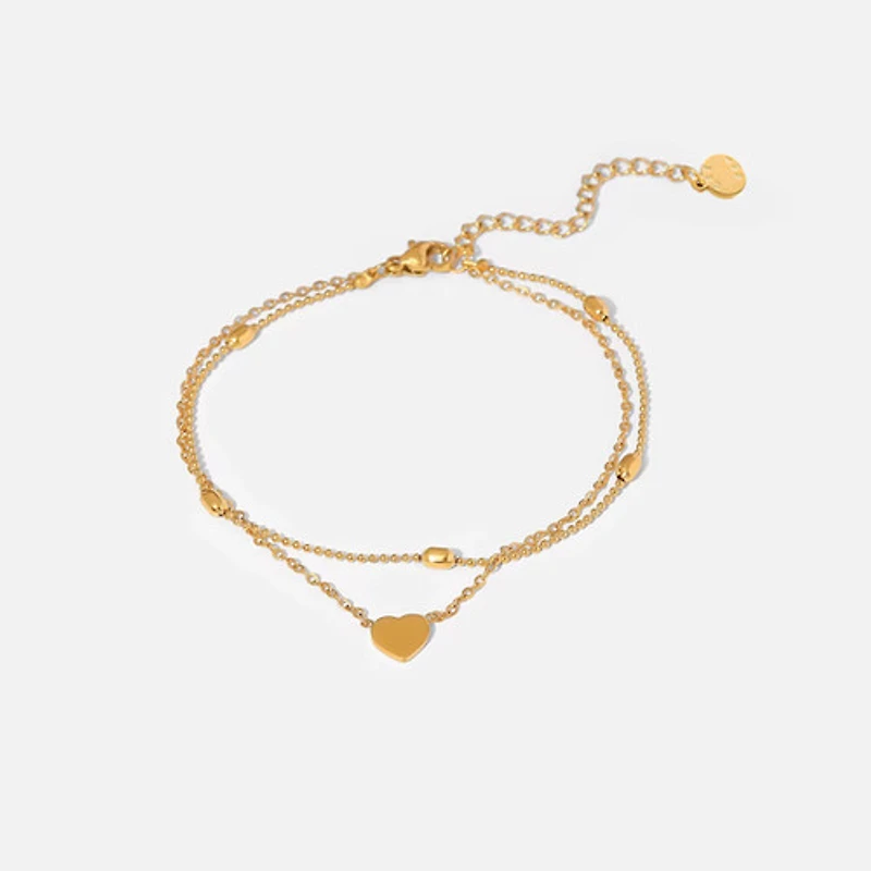 Layered Heart Anklet