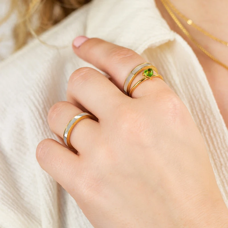 Gold Birthstone Heart Ring