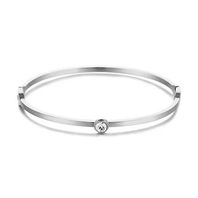 Steel Single Gem Bangle