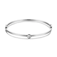 Steel Single Gem Bangle
