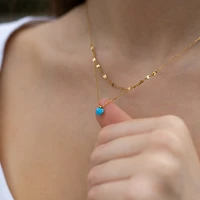 Layered Blue Heart Necklace