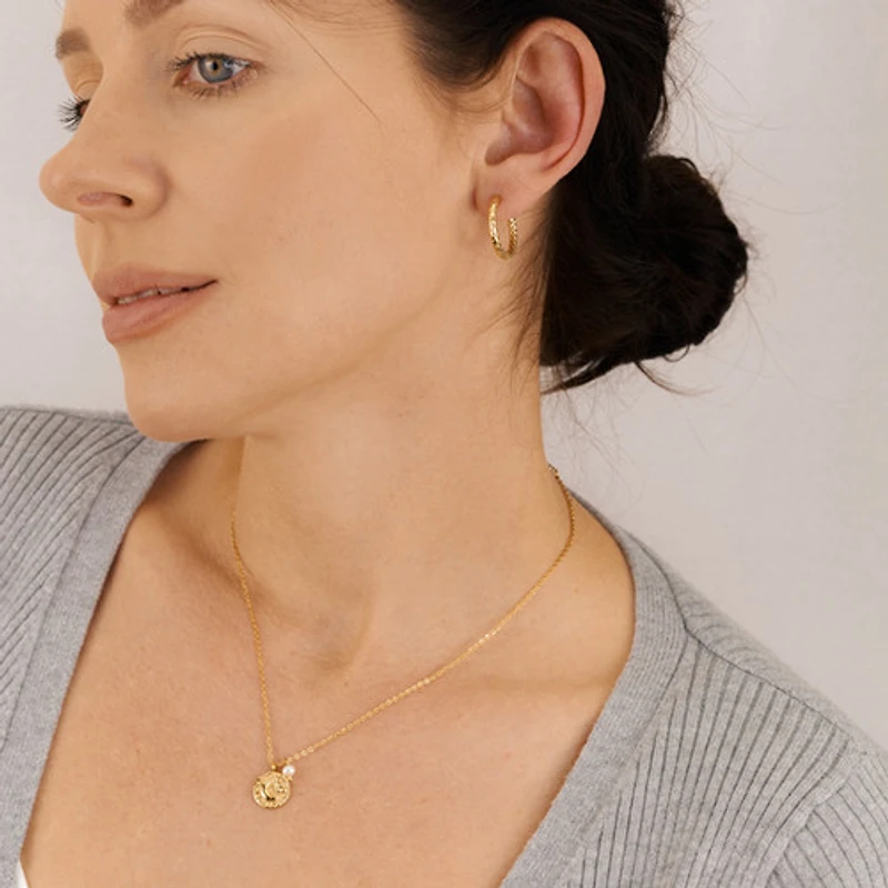 Coined Moon Pendant Necklace
