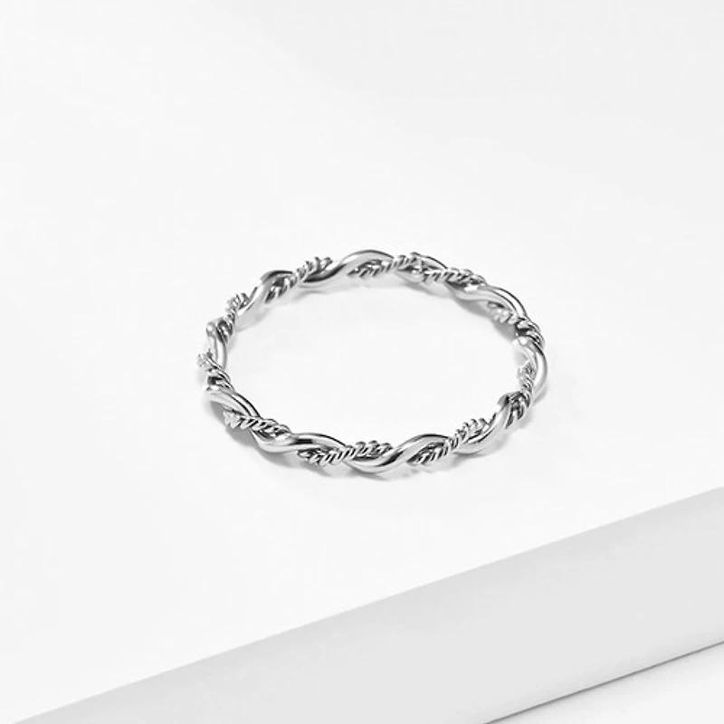 Steel Thin Twisted Ring