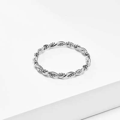 Steel Thin Twisted Ring