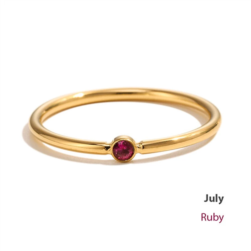 Gold Stackable Birthstone Ring