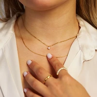 Gold Layered Gem Necklace