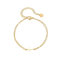 Layered Mini Cross Bracelet