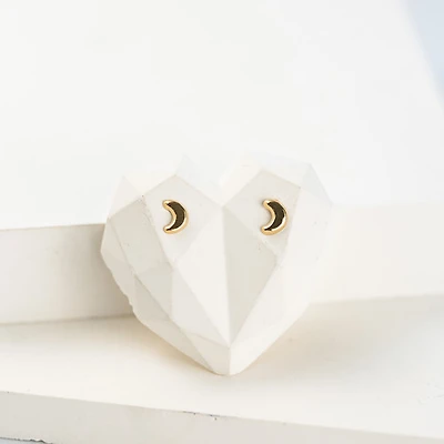 Crescent Moon Studs
