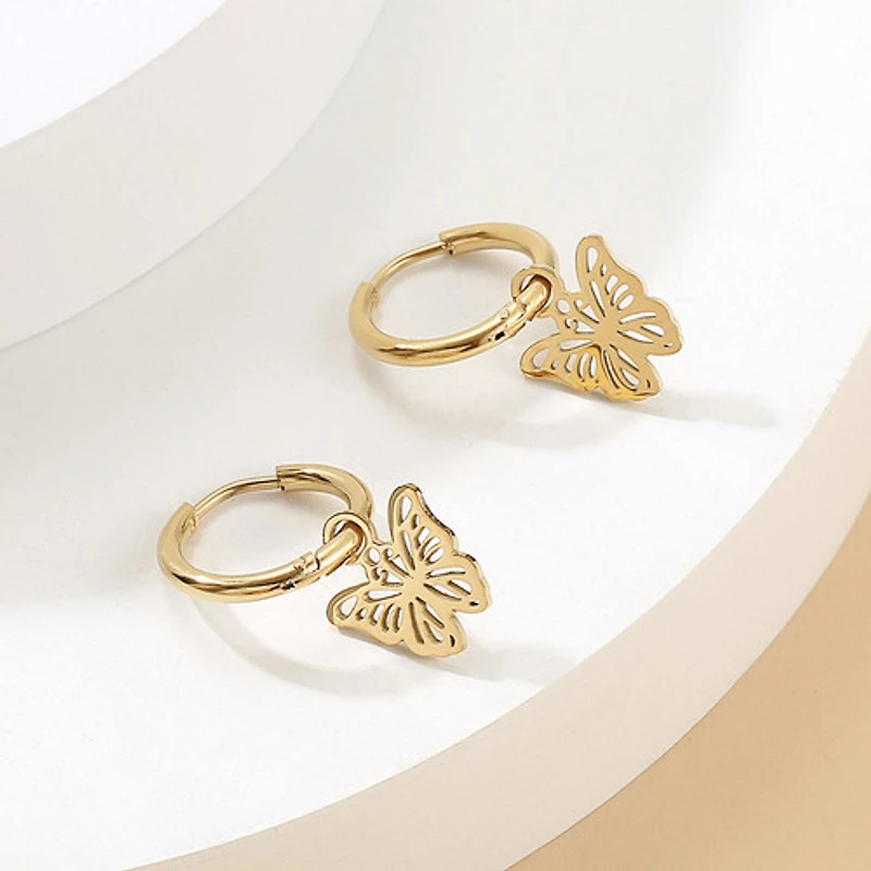 Pressed Butterfly Hoops