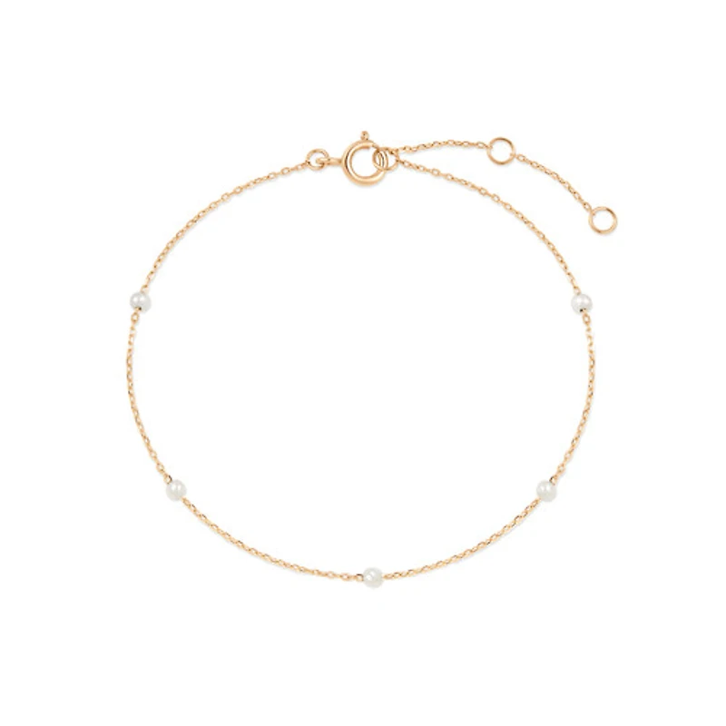 14k Petite Pearl Chain Bracelet
