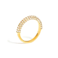 Bold Pave Ring with White Gems