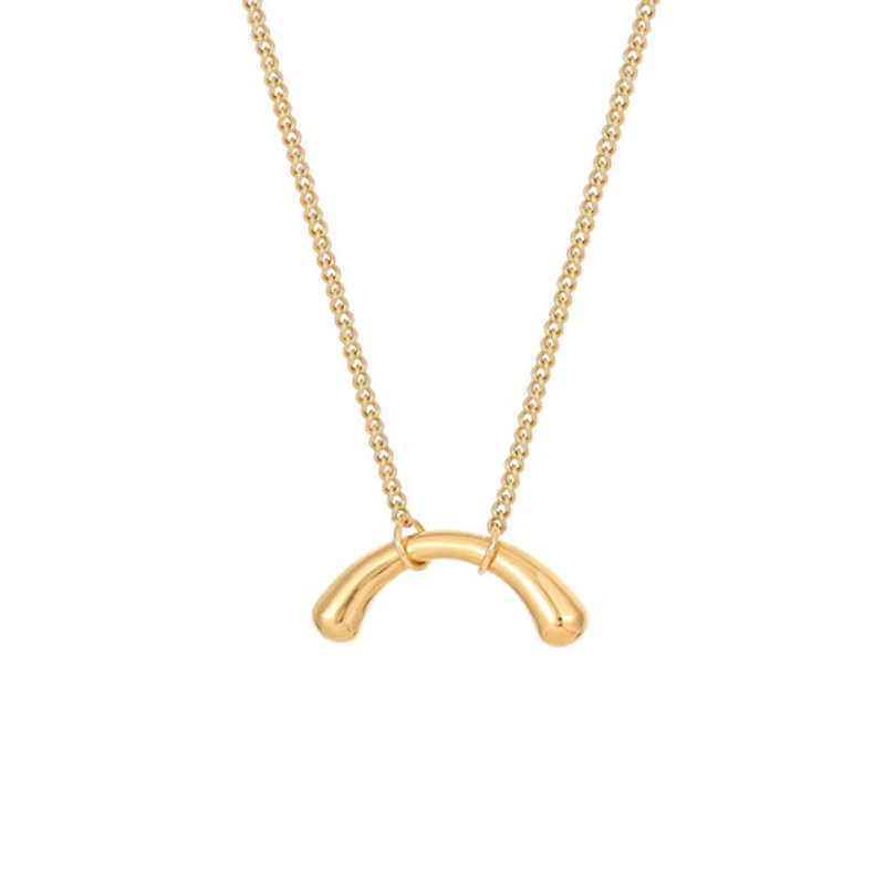 Gold Arched Bone Necklace