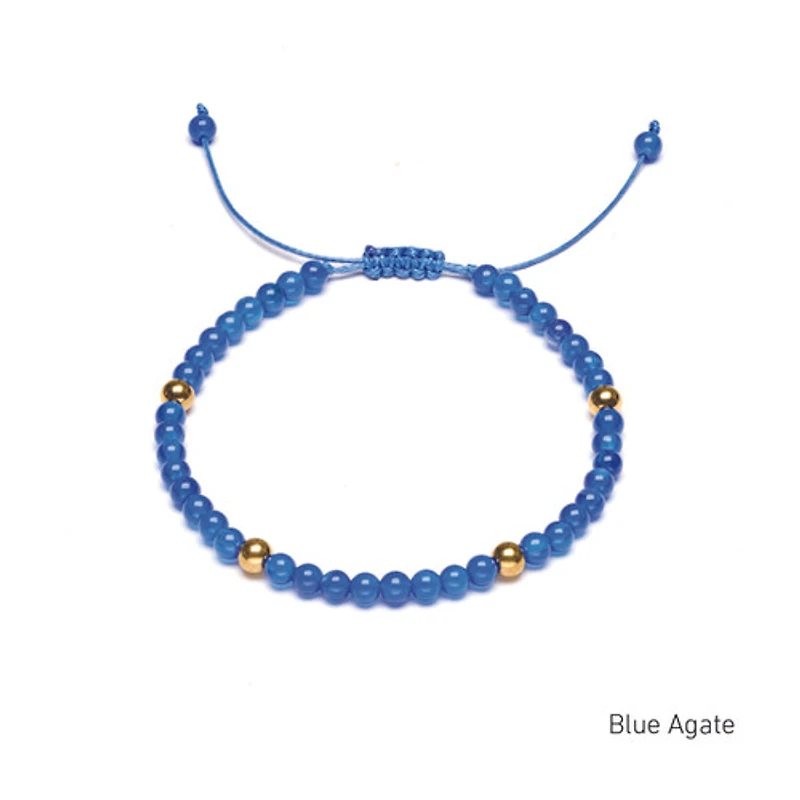 Braided Natural Crystal Bracelet (Depth of Blue)
