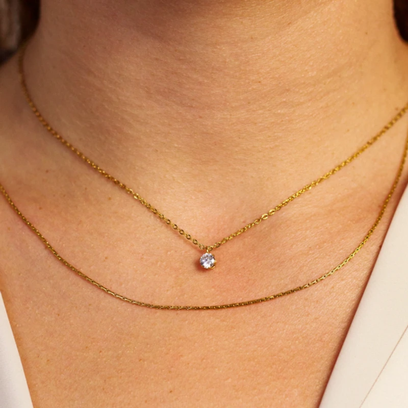 Gold Layered Gem Necklace
