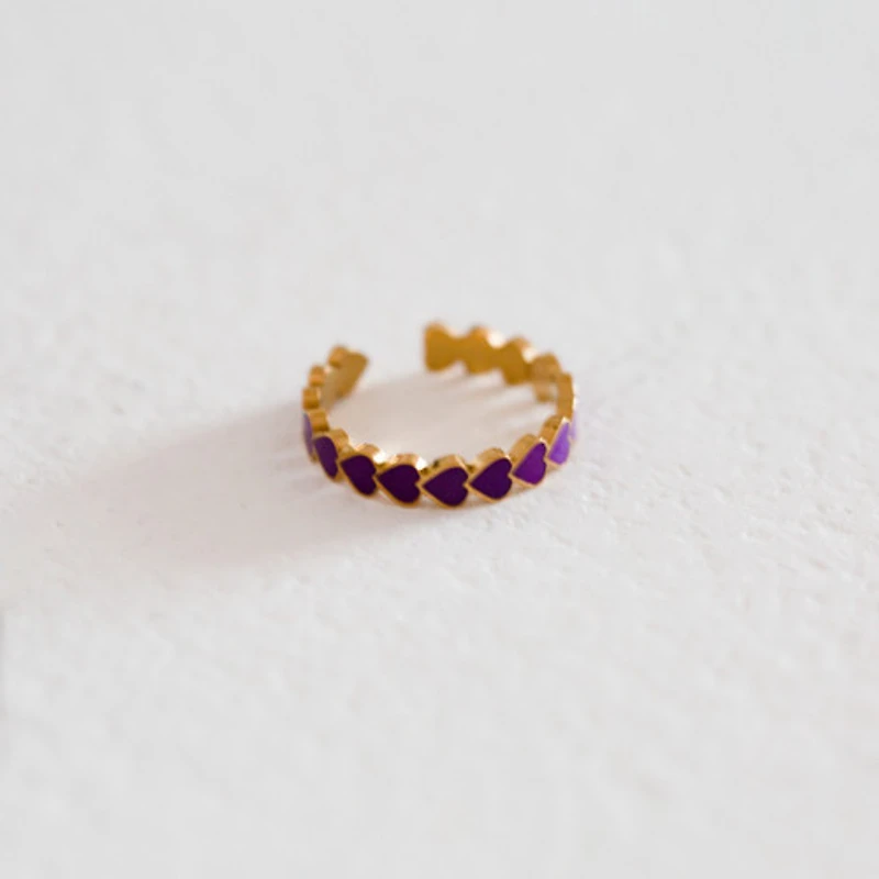 Open Ended Purple Enamel Ring