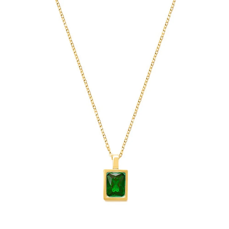 Rectangular Green Gem Necklace