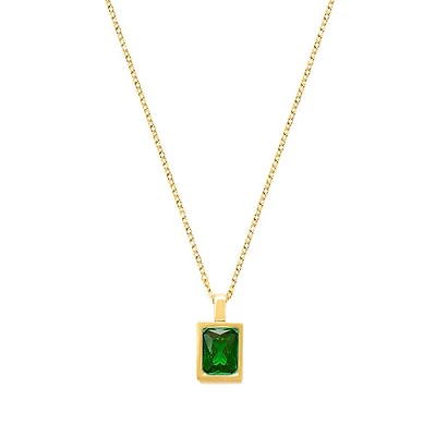 Rectangular Green Gem Necklace