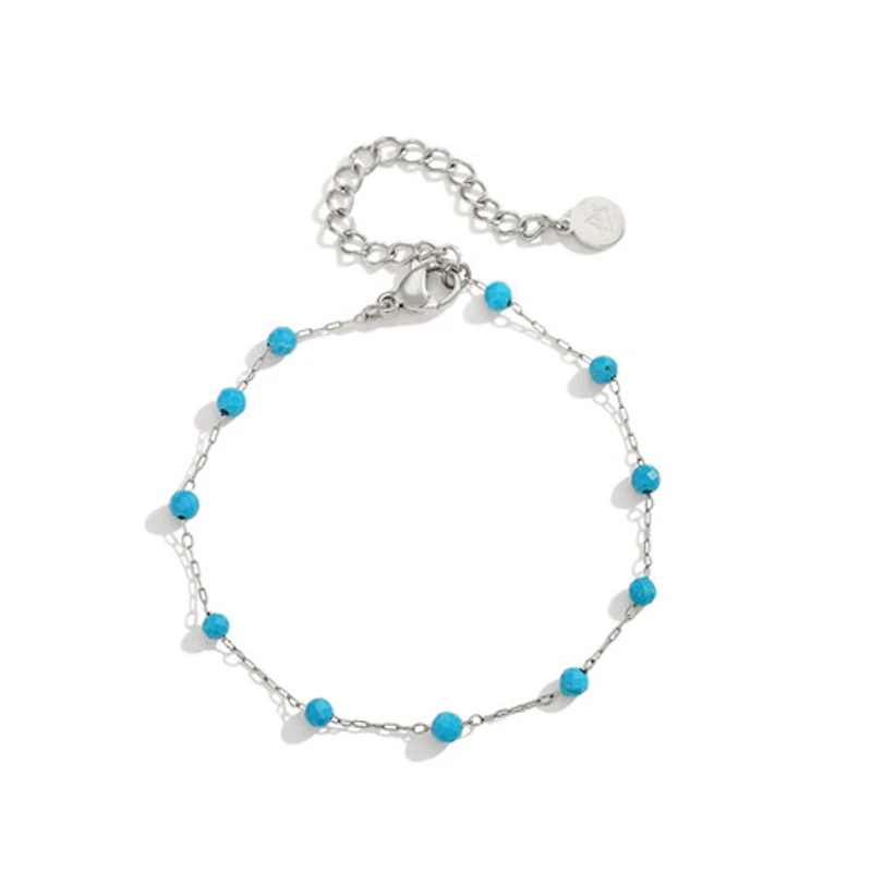 Steel Chalchite Chain Bracelet