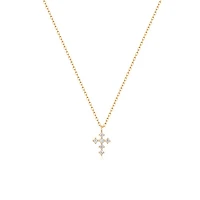 14k Petite Diamond Cross Necklace