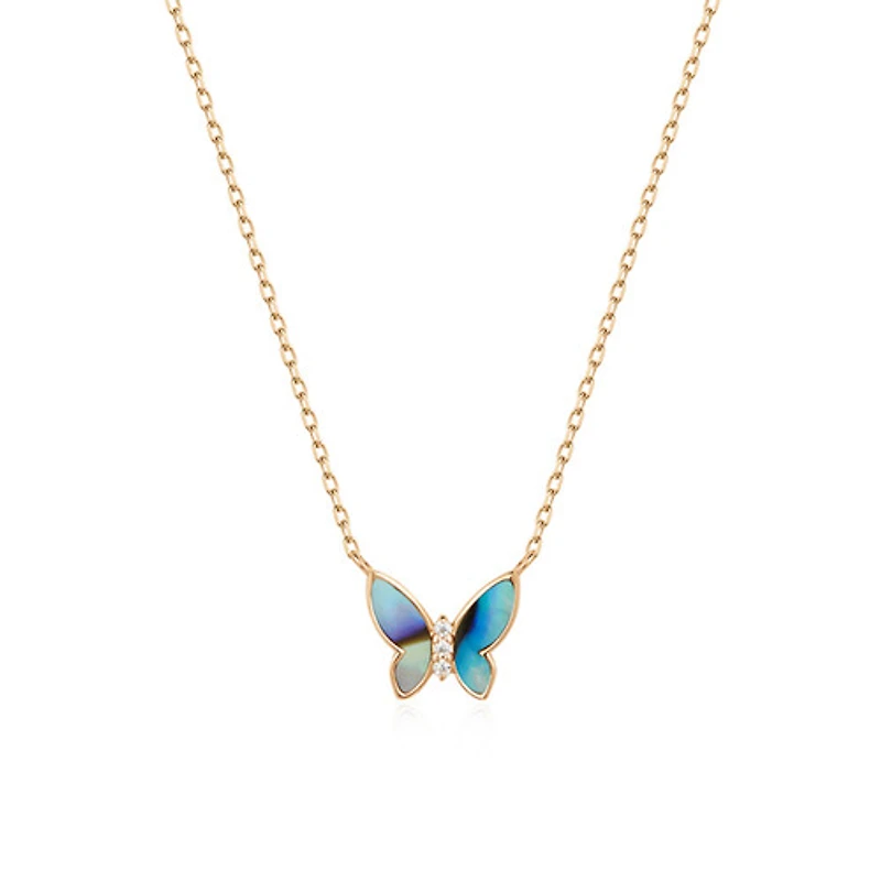 14k Shell Diamond Necklace