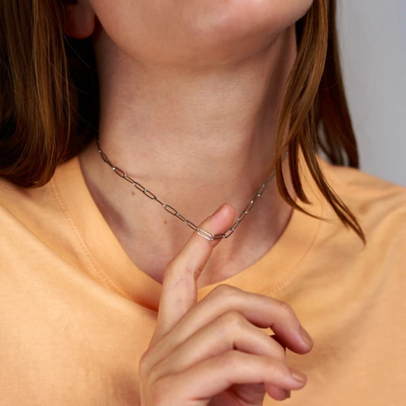 Steel Paperclip Chain Necklace